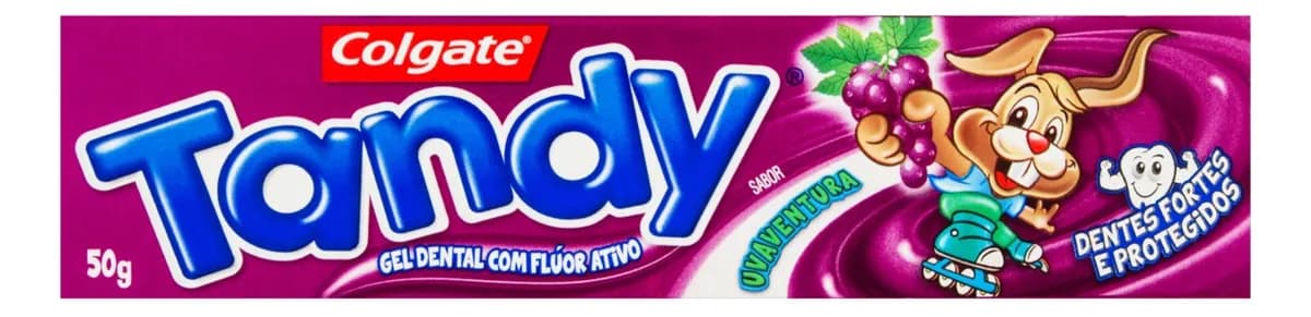 Pasta de dentes infantil Colgate Tandy Uvaventura em gel sem glúten 50 g