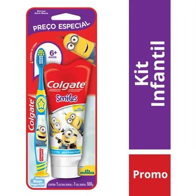 Escova De Dente E Creme Dental Infantil Minions Colgate