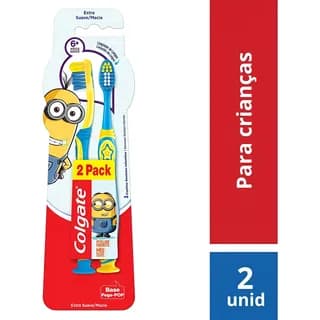 Escova Dental Infantil Extramacia Minions Colgate 2 Unidades