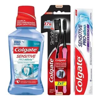 Kit Colgate: Creme Dental 90g + Enxaguante + Escova