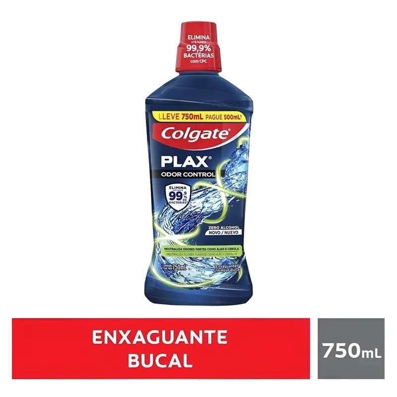 Enxaguante Bucal Colgate Zero Ácool Plax Odor Control 750ml