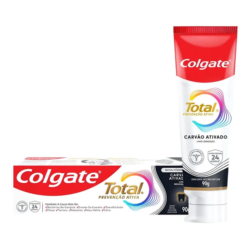Creme Dental Multibenefício Colgate Total 12 Carvão Ativado 90g