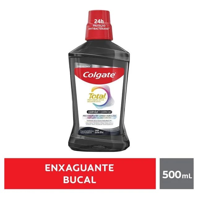 Colgate Enxaguante Bucal Total 12 Carvão 500ml