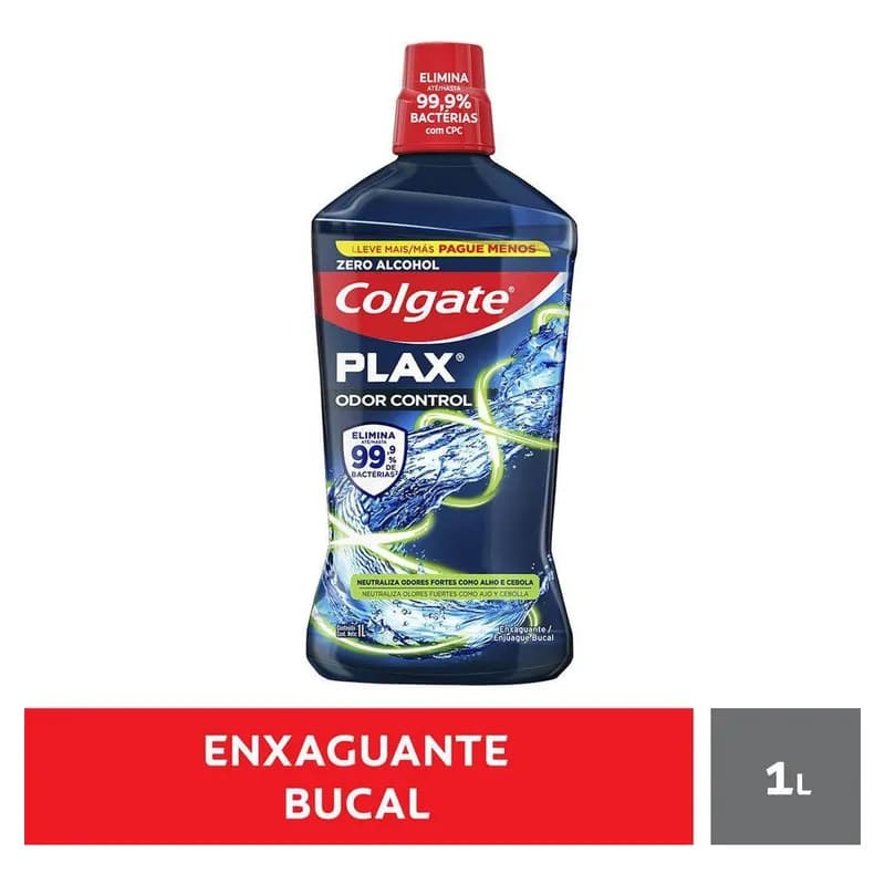 Enxaguante Bucal Sem Álcool Colgate Plax Odor Control 1l