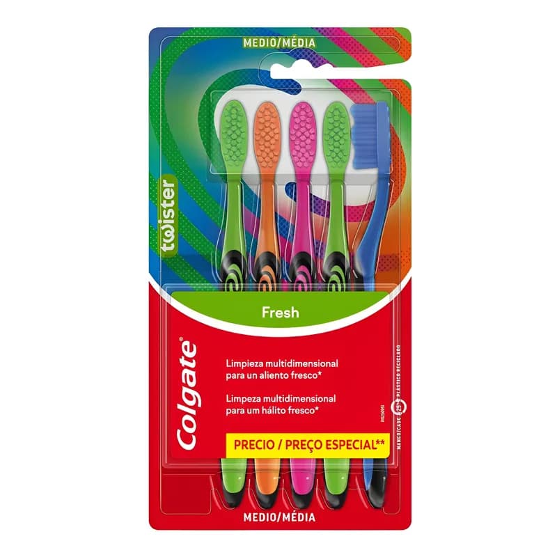 Escova de Dente para família Colgate Colors 5 unid