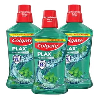 Kit Enxaguante Colgate Plax Fresh Mint 500ml C/ 3 Un