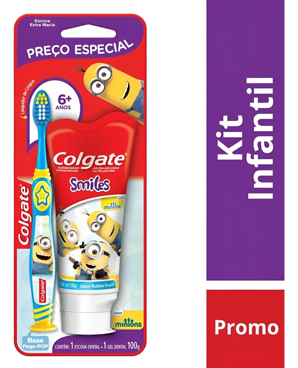 Pack Escova De Dente E Creme Dental Infantil Colgate 100g