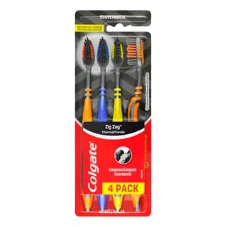 Escova dental Colgate ZigZag carvão 4 unidades