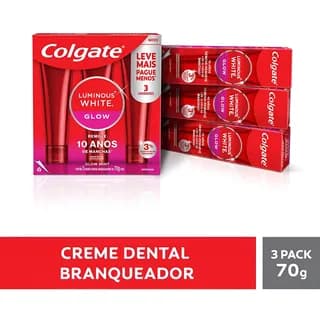 Creme Dental Clareamento Colgate Luminous White Glow 70g 3un