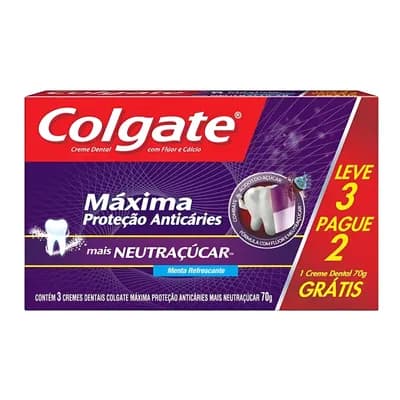 Kit creme dental neutraçucar Colgate 70g