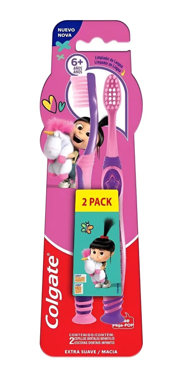 Escova Dental Infantil Extra Suave e Macia Meu Malvado Favorito 6+ Anos Colgate 2 Unidades