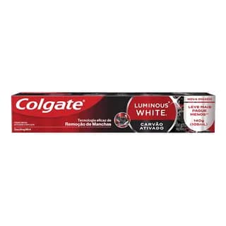 Creme Dental Clareador Colgate Luminous White Carvão Ativado 140g
