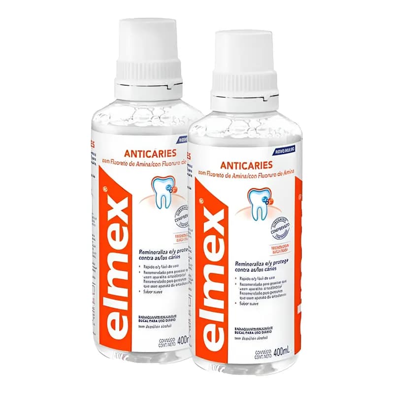 Kit C/ 2 Enxaguantes Bucal Elmex 400ml